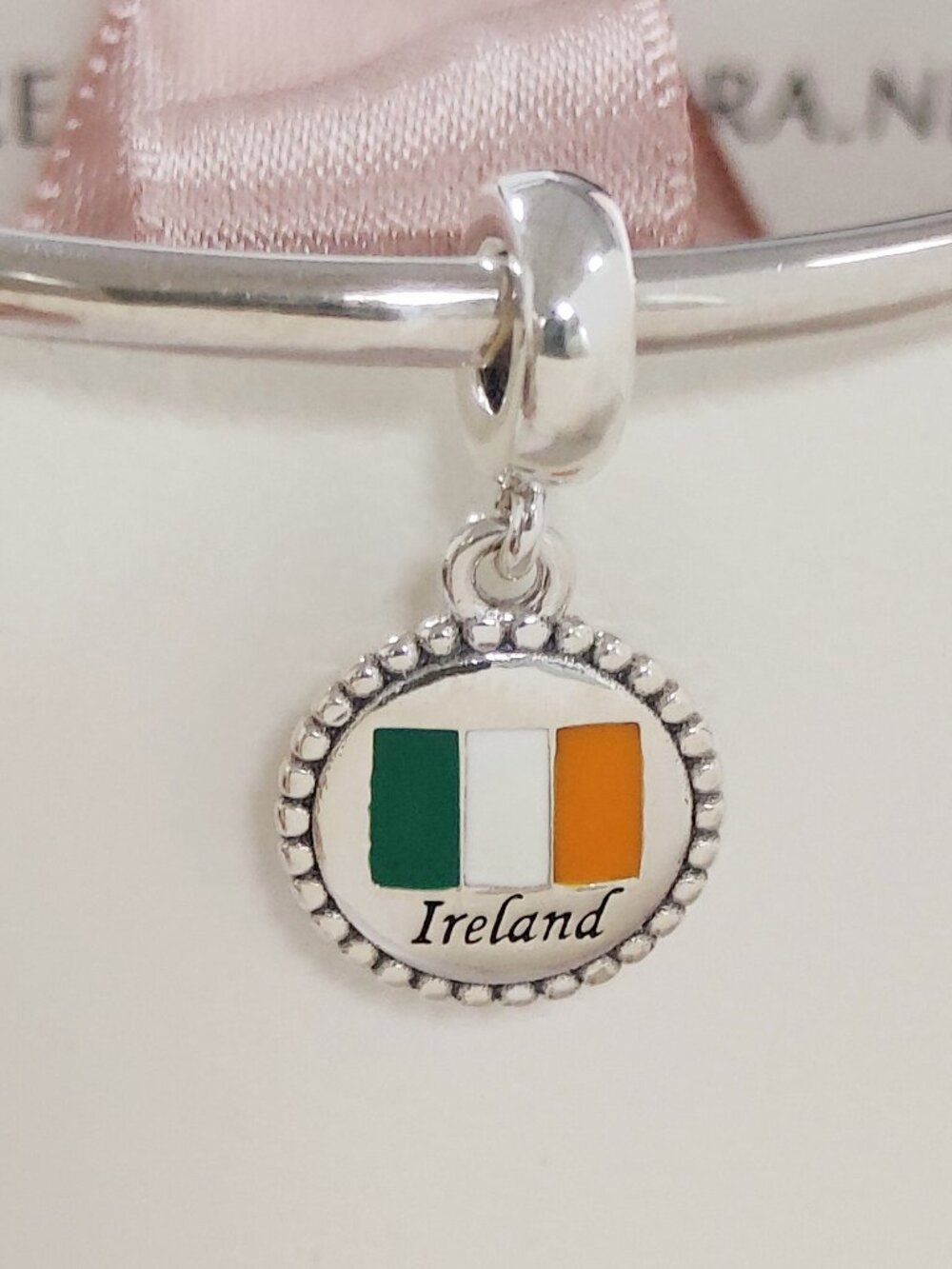 Pandora Ireland Flag Exclusive Dangle Charm Travel Vacation S925 Silver with box